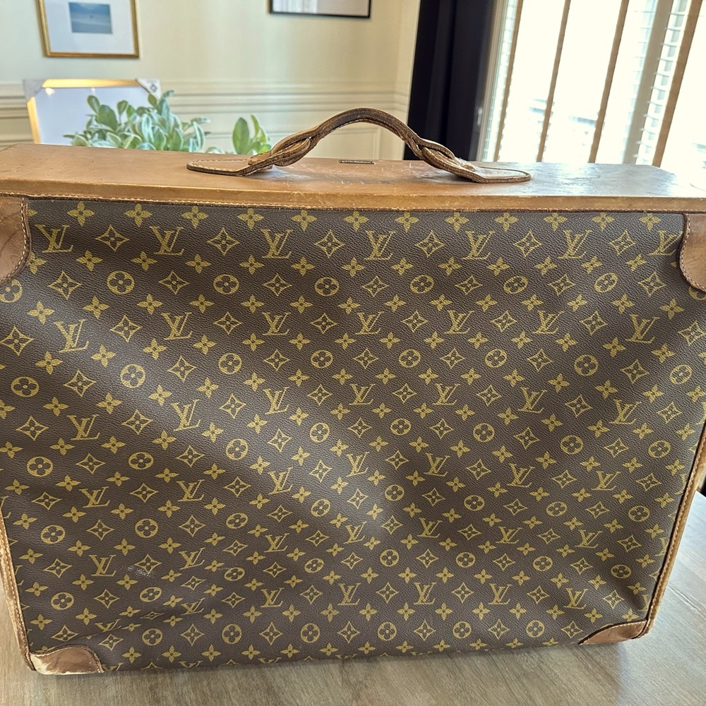 Vintage Louis Vuitton soft suitcase owned by Elwin L Smith circa 1970
